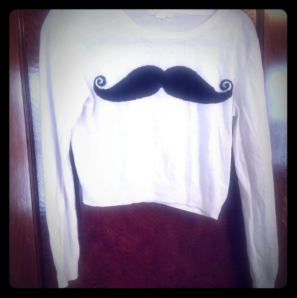 Mustache cropped-sweater